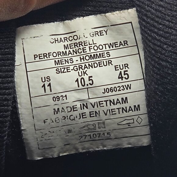 Merrell Moab 2 Ventilator Charcoal Gray Mens Size 11 Shoes Hiking Camping Casual - Picture 6 of 14